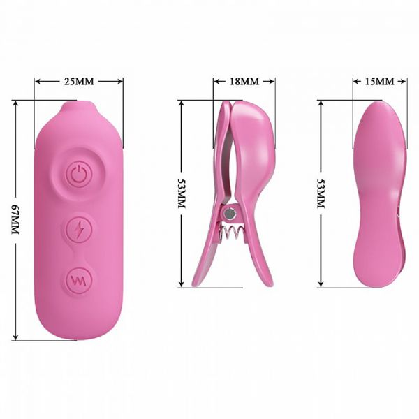 Estimulador de Mamilos com Vibrador e Choques - Nipple Clip