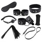 Kit Bondage Preto 8 Pçs