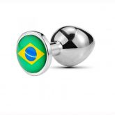 Plug P Metal Bandeira Brasil
