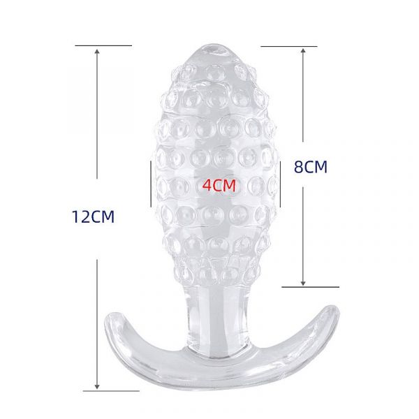 Plug Bolinha GG Silicone com Textura Transparente