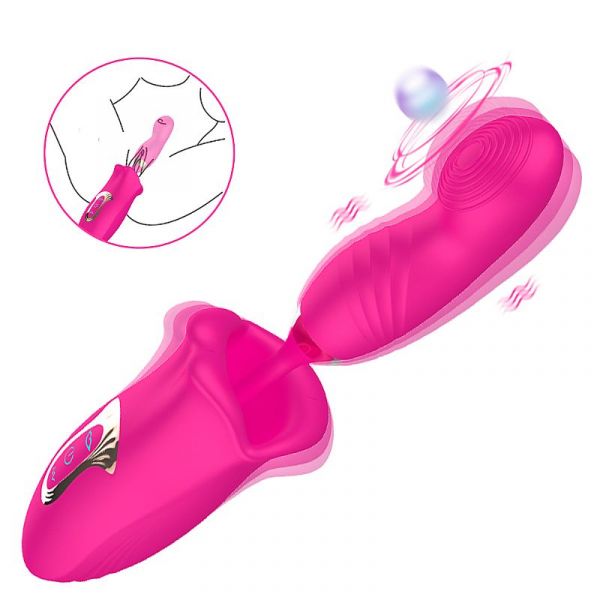 Vibrador Sugador em Formato de Boca com Dedilhar