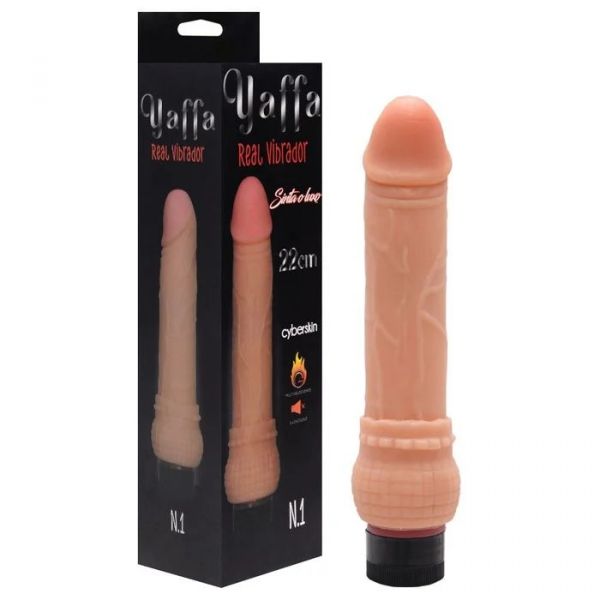 Protese 22 x 4 cm com Vibrador Cyber Skyn