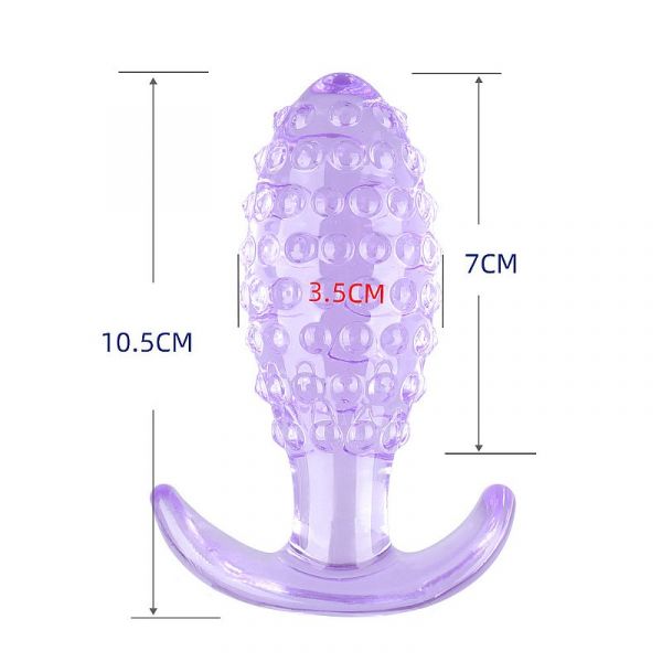 Plug Bolinha G Silicone com Textura Transparente