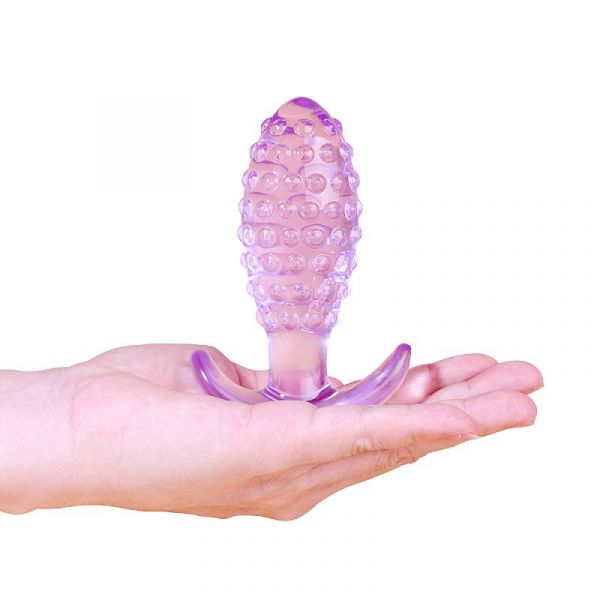 Plug Bolinha GG Silicone com Textura Transparente