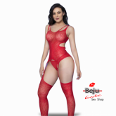 Macacão Bodystocking Vermelho