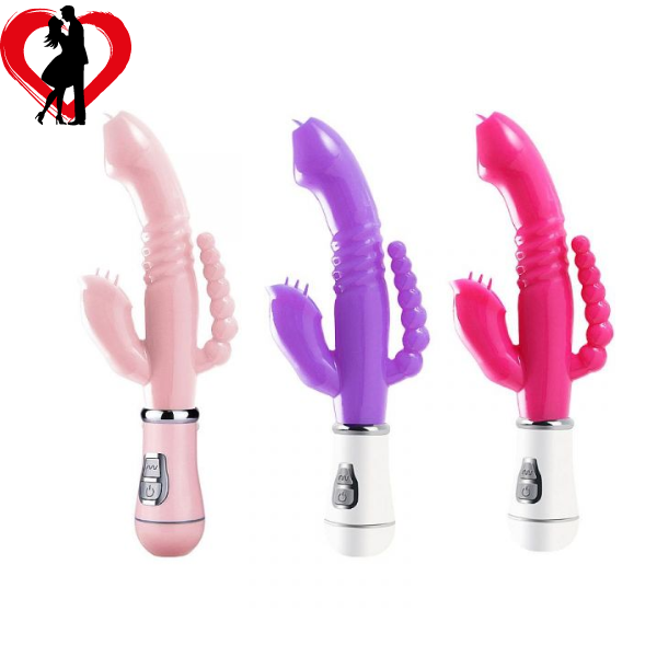 Vibrador Triplo Ponto G Clitóris Anal- 3 em 1