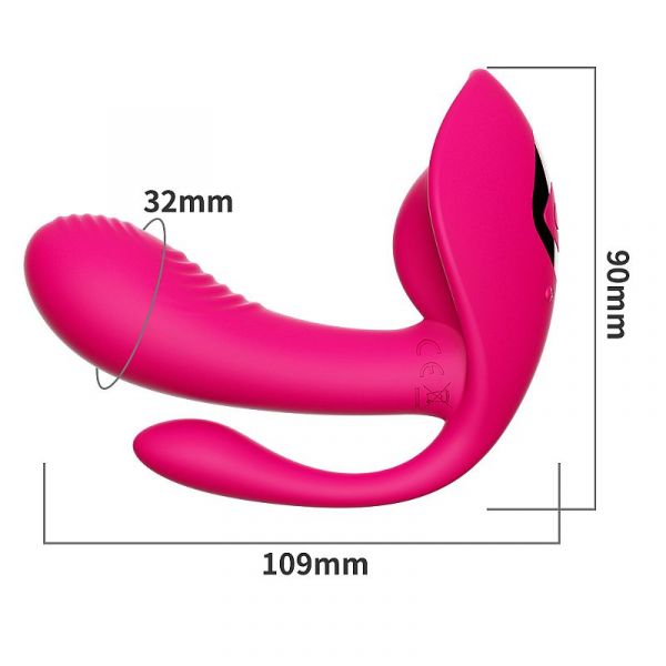 Vibrador Triplo Estímulo Ponto G, Externo com Plug Anal - Dibe