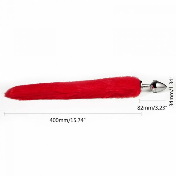 Plug M com Cauda 40 cm Vermelho