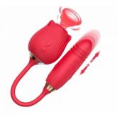 Vibrador Duplo Estimulo com Vai e Vem - Formato de Rosa-Greebaby