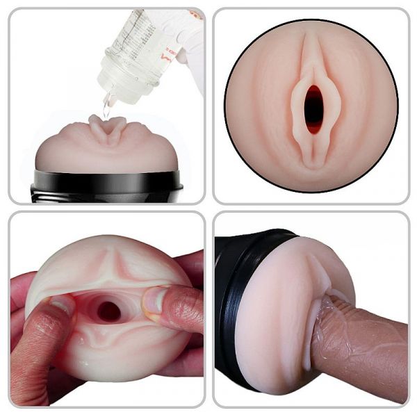 Masturbador Vagina em Cyberskin com Vibrador - Mini Lanterna