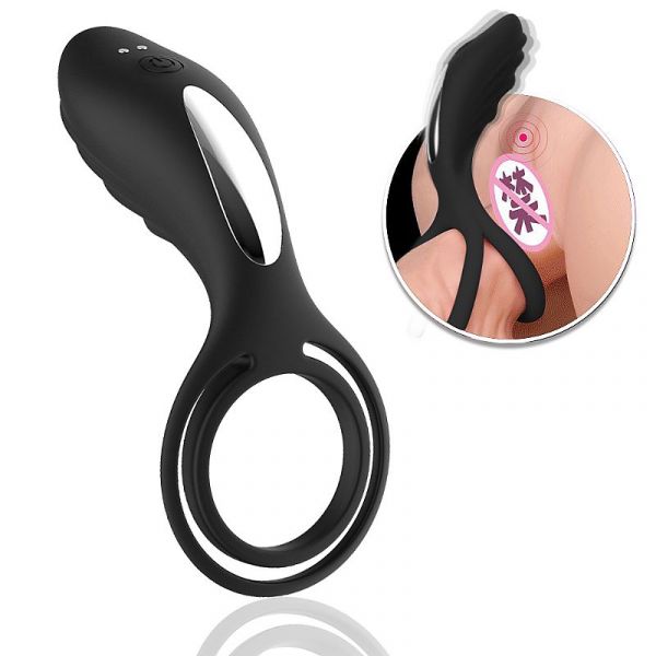 Anel Vibrador Recarregável Duplo - Slipper