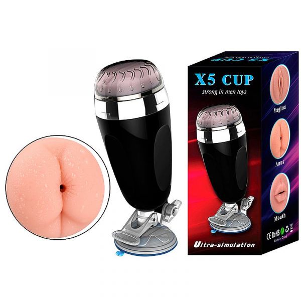 Lanterna Masturbador Ânus com Ventosa - X5 Cup