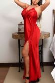 *Camisola Longa Cetim e Renda Strappy