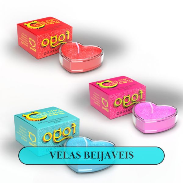 Vela Fogo da Paixão Com Glitter Morango
