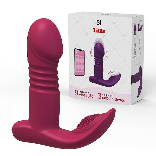 Vibrador Duplo Estímulo com Vai e Vem e Pulsação  - Lillie - APP - SI