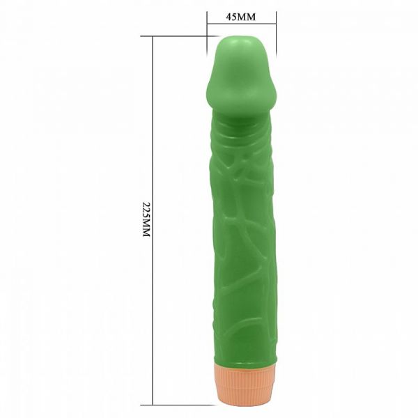 *Prótese 22 x 4,5 cm Realístico com Vibro em Silicone - Verde - Baile