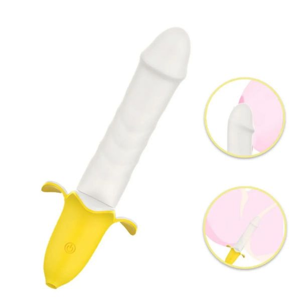 Vibrador Banana Personal Pulse Recarregável Amarelo