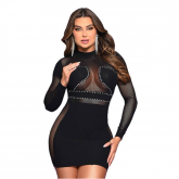 *Vestido com Mangas Longas e detalhes em Strass