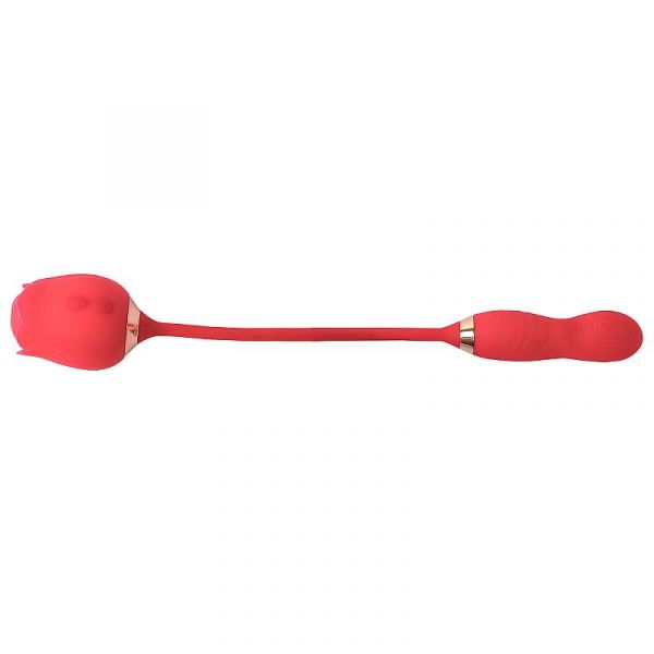 Vibrador Duplo Estímulo com Pulsação - Formato de Rosa - Flowery PRO