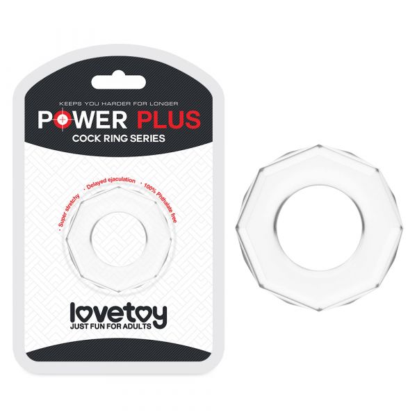 Anel Retardante Diamond Power Plus Cockring Transparente – LOVETOY