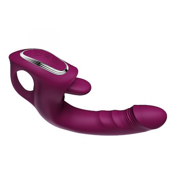 Vibrador de Duplo Estímulo com Estimulador de Língua e Vai e vem