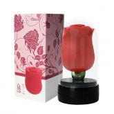 Estimulador Formato Rosa Cúpula - 2x1 com Pulsação e Língua