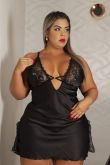 Camisola Cetim Detalhe em Fita Plus Size
