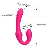 Vibrador Dupla Penetração Strapless com Controle Remoto