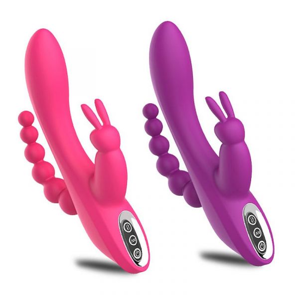 Vibrador Tripla Penetração Estímulos - Oley