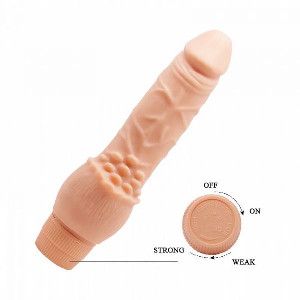 *Prótese 19,5 x 3,8 cm Realístico com Vibro em Silicone
