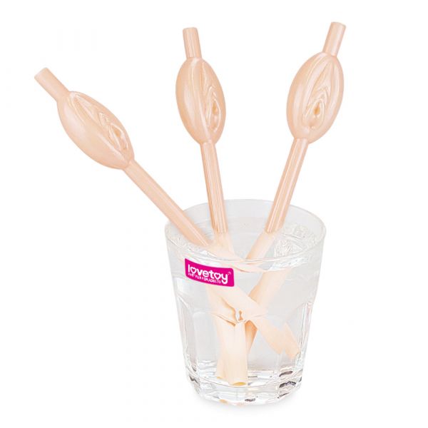 Kit com 9 Canudos em Formato Vagina