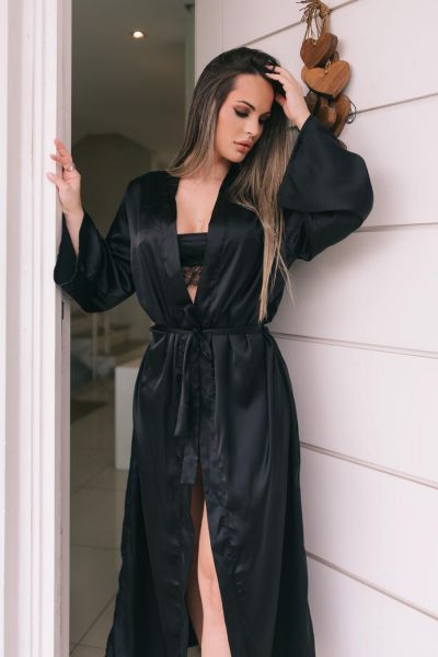Robe Longo Cetim Sofisticado