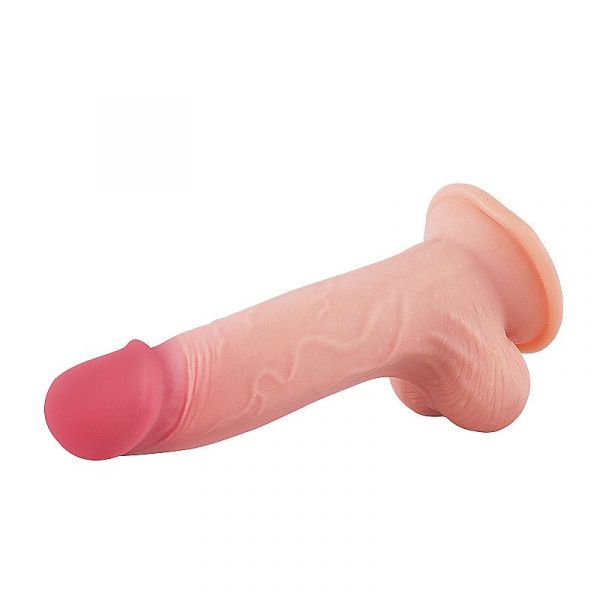 *Prótese 17,5 X 3,7 cm Super Realístico Dupla Camada com Escroto - Ventosa