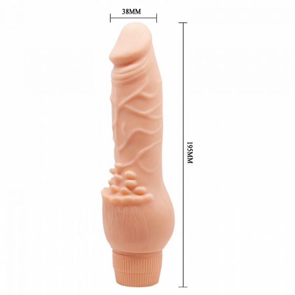 Prótese 19,5 x 3,8 cm Realístico com Vibro em Silicone