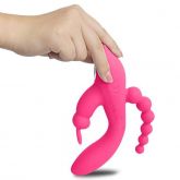 Vibrador Tripla Penetração Estímulos - Oley
