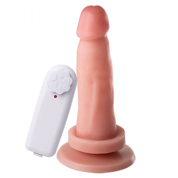 Prótese 13,5 x 3,5 cm Vibrador Externo Ventosa