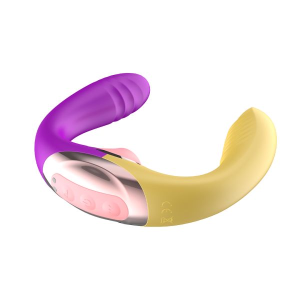 Vibrador Dupla Penetração com Sugador e Movimento de Vai e Vem