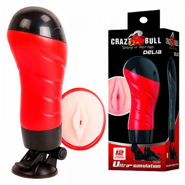 Lanterna Marturbador em Cyberskin com Voz com Ventosa - Crazy Bull