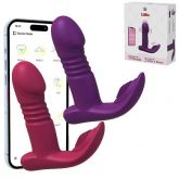 Vibrador Duplo Estímulo com Vai e Vem e Pulsação  - Lillie - APP - SI