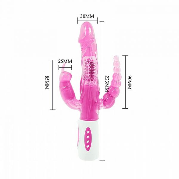 Vibrador Triplo Estímulo Rotativo