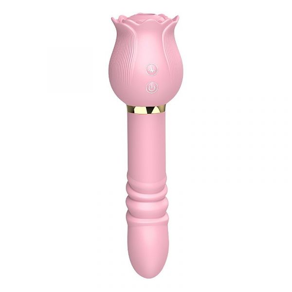 Vibrador de Ponto G e Clitóris Rosa com Pulsação e Vai e Vem - Christine