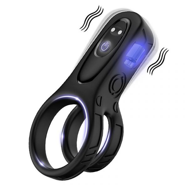 Anel Recarregável Duplo com Vibrador Robô