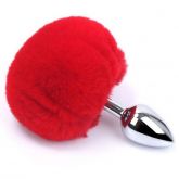 Plug M Pompom de Coelho em Metal