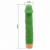 *Prótese 22 x 4,5 cm Realístico com Vibro em Silicone - Verde - Baile