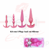 Kit com 4 Plugs Anal em Silicone