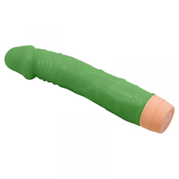*Prótese 22 x 4,5 cm Realístico com Vibro em Silicone - Verde - Baile