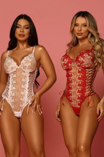 Body Anastácia em Tule Bordado