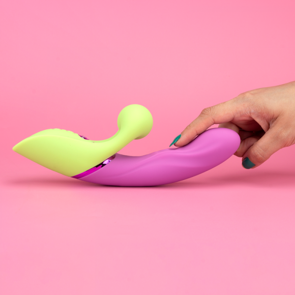 Vibrador Duplo Estimulo Macetando Rabbit Silicone Cirúrgico Função Tapping e Vibração