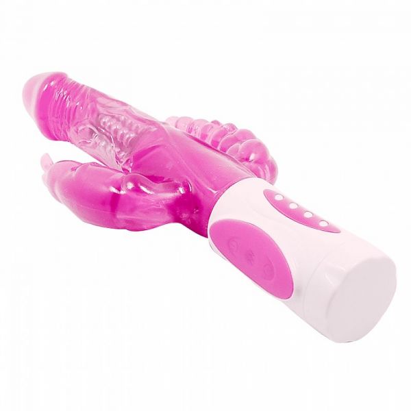 Vibrador Tripla Penetração Estímulo Rotativo