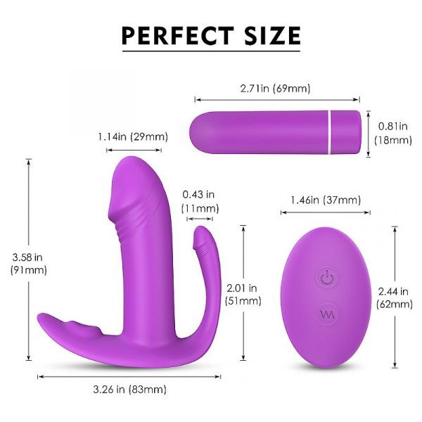 Vibrador Triplo Estimulo Interno, Clitóris e Anal Recarregável- Didi - S-Hande